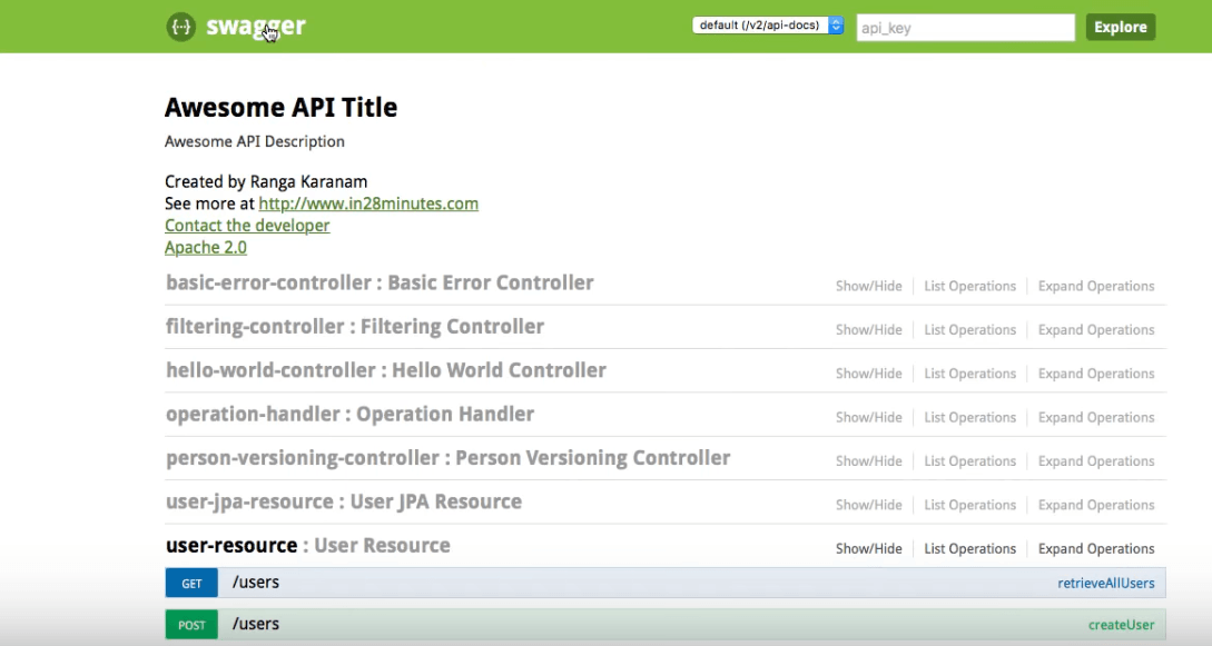 Screenshot of a Swagger page Screenshot of a Swagger page