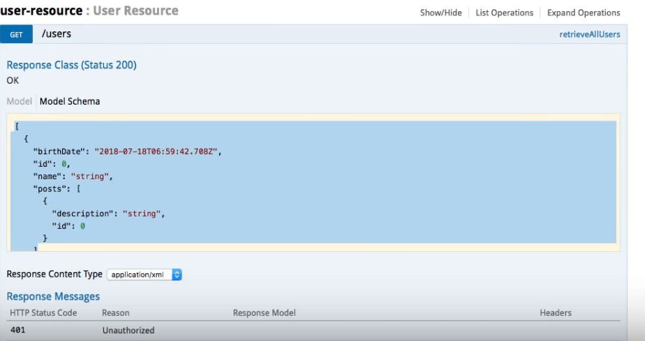 Screenshot of User Resource page Screenshot of User Resource page